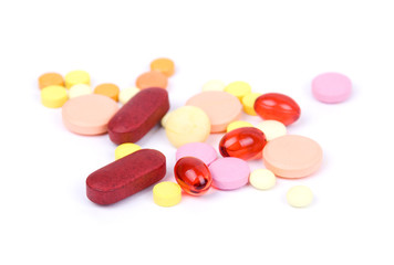 pills on white background