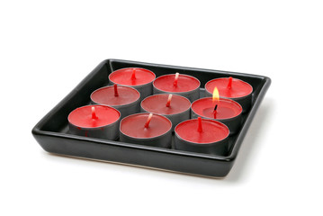 candles on white background