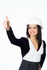 girl in a black business suit