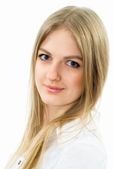 Naklejka premium pretty girl on white