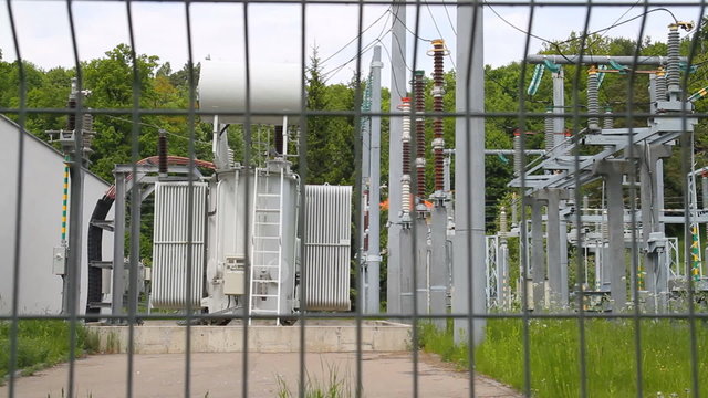 high-voltage transformer substation
