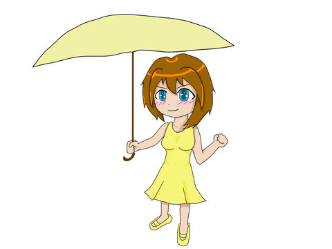 傘をさした女の子