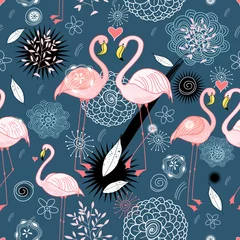 Abwaschbare Fototapete Flamingo Muster von Liebesflamingos