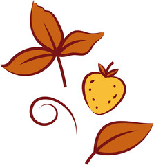 Wild strawberry. Vector illustration