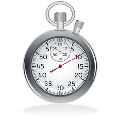 Mechanic chromed stopwatch on white background