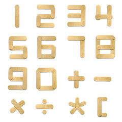 letter  from wood ice-cream stick isolated on white background