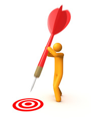 Stick figure with dart