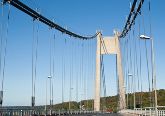 Cable-stayed road bridge. France