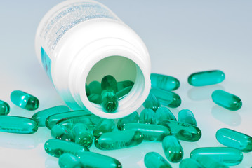Macro of medical pills.