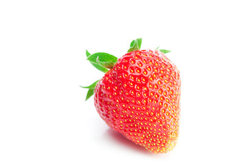 big juicy red ripe strawberries  isolated on white