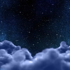 Obraz na płótnie Canvas space or night sky through clouds