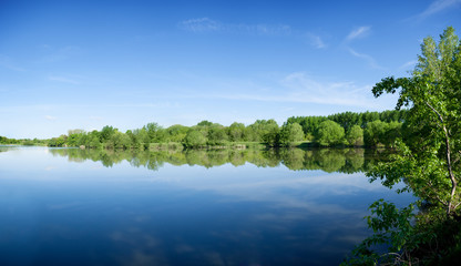 Obraz na płótnie Canvas summer morning lake