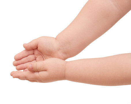 Hands of small child
