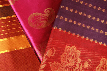 Close up of an Indian Saree design.