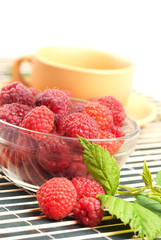 Still life with raspberries