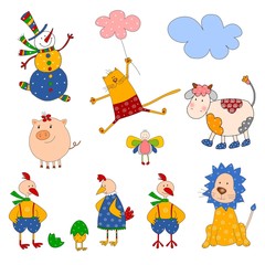 Set of isolated cartoon characters © evarin20