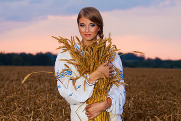portrait of girl in field