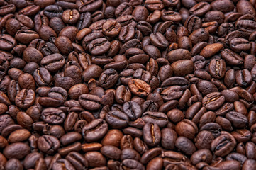 Background of black coffee beans