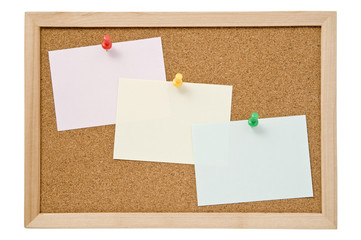 白背景にコルクボードとメモ