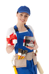 Female construction worker.