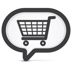 vecteur, bulle panier e-commerce