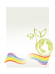 Eco / Environmental Theme (Earth, rainbow and a little plant)