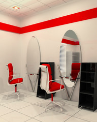 Workplace in salon of beauty
