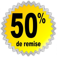 BOUTON 50% DE REMISE