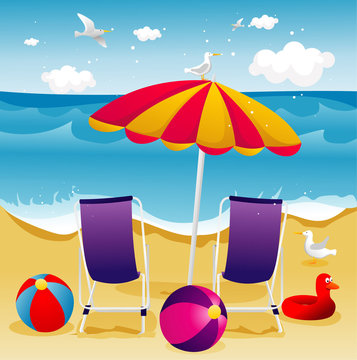 beach summer holidays vector