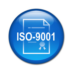 Boton brillante ISO-9001 - obrazy, fototapety, plakaty
