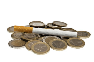 Cigarette on money