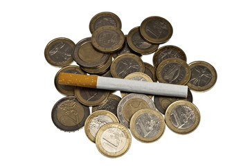 Cigarette on money