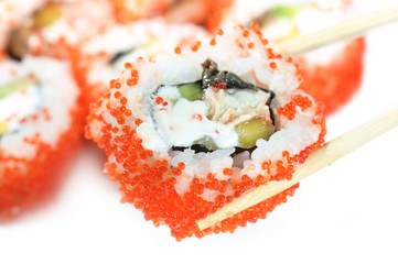 Sushi isolation on white