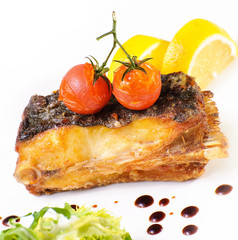 grilled fish with cherry