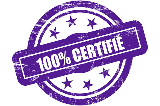 Sternen Stempel lila 100% CERTIFI&Eacute;
