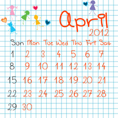 Calendar for April 2012