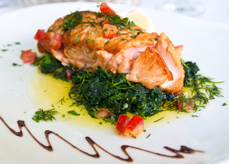 grilled salmon and lemon