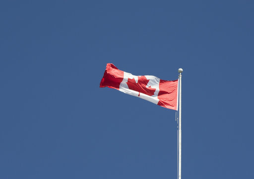 Canadian Flag blowing in the Wind