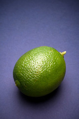 lime on blue background