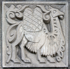 old bas-relief of fairytale camel