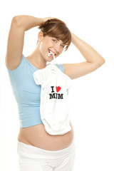 smiling attractive pregnant woman