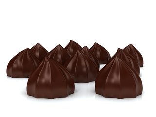 Sweet cakes over white background