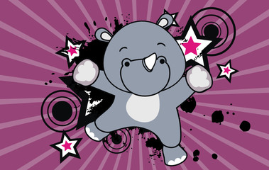 rhino angel jump cartoon background