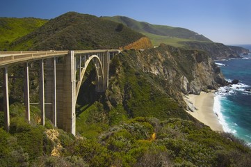 Bridge  along  pacific ocean near Big Sur; California, USA