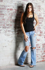 young woman in jeans