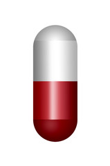 red and white pill isoleted