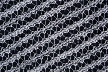 Close-up of knitted thread texture