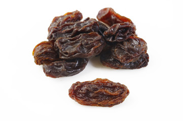 Raisins on white