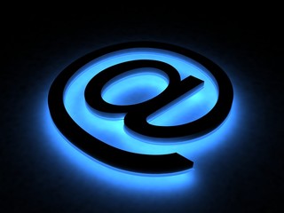 Abstract E-mail symbol in the neon light