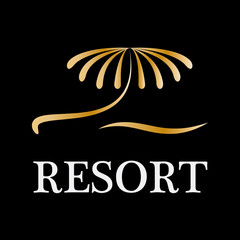 Logo golden palm resort # Vector